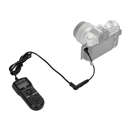 JJC Intervalometer Timer Remote Shutter Release Time Laspe for Fuji Fujifilm X-E5 XE5 X-M5 XM5 X-T50 XT50 GFX100 II GFX100II Cameras, Timer Remote + 3.5mm Male to 2.5mm Female Remote Cable Converter