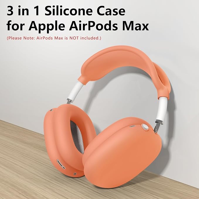 Silicone Case Cover for AirPods Max Headphones,Ear Pad Case Cover/Ear Cups Cover/Headband Cover for AirPods Max 2/1 (2026/2024/2020)(USB-C/Lightning),Silicone Accessories for Apple AirPod Max 2,Salmon