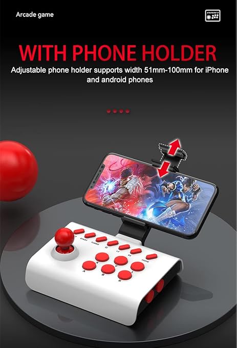 arVin Arcade Fight Stick Joystick Game Controller for iPhone iOS Android PC Fighting Stick for Nintendo Switch/PS3/PS4 Arcade Rocker Gamepad with Turbo & Marco for Emulators/Cloud/PS Remote Play/Steam