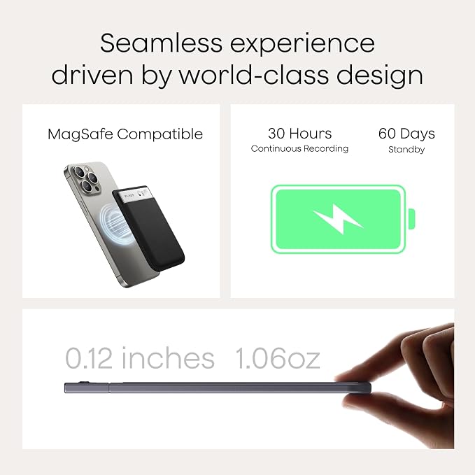 Plaud Note AI Voice Recorder, Note Taker w/Case, App Control, Transcribe & Summarize with AI, 112 Languages, for Meetings, Calls, Lectures, Professionals, Teams, Dark Blue Case, Non-Pro Version
