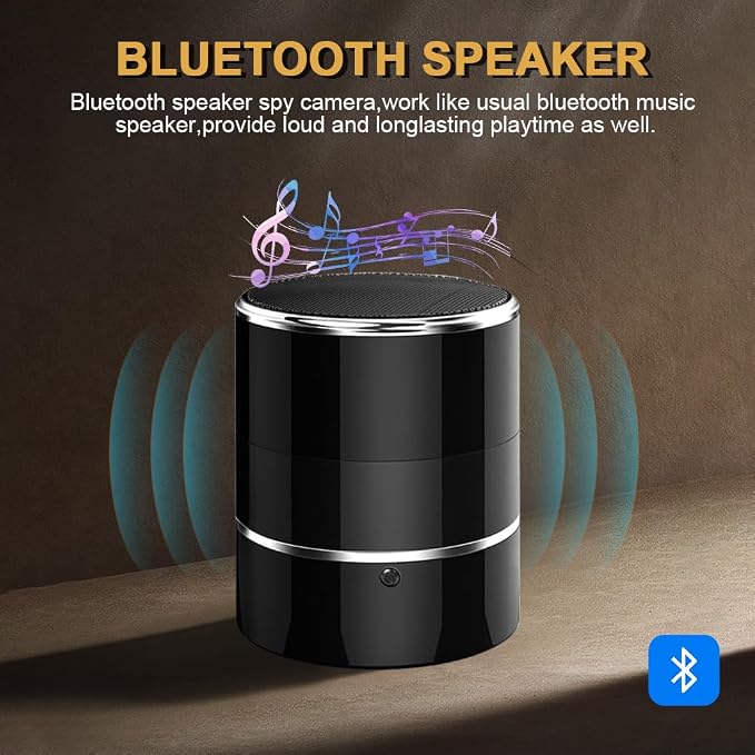 Hidden Spy WiFi Camera in Bluetooth Speaker with 240° Viewing Angle,Hd 1080P,Wireless Security Cameras,Nanny Cams Phone App,Motion Activated for Home Offices Store(2.4G /5G)