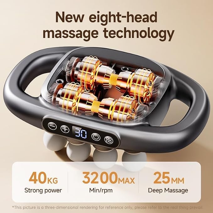 16-Drive 8-Head Massage Gun Set, New Upgrade Massage Gun with 8 Heads, 3 Modes & 30 Levels for Relaxation and Muscle Relief