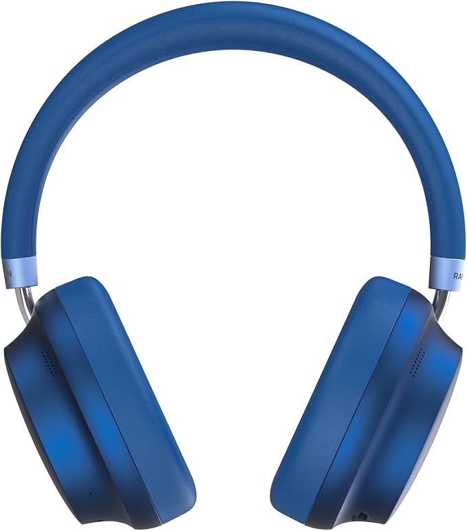 Raycon Essential Bluetooth Headphones - Over The Ear, Active Noise Cancelling Wireless Headphones + Awareness Mode, Bluetooth Headset with Mic, 50 Hours of Battery Life (Blue)