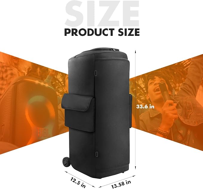 Protective Cover Case Compatible with JBL PartyBox 710, Scratch-Resistant Carrying Case with Storage Pocket, Water-Resistant Portable Travel Bag for Party Box 710 Speaker