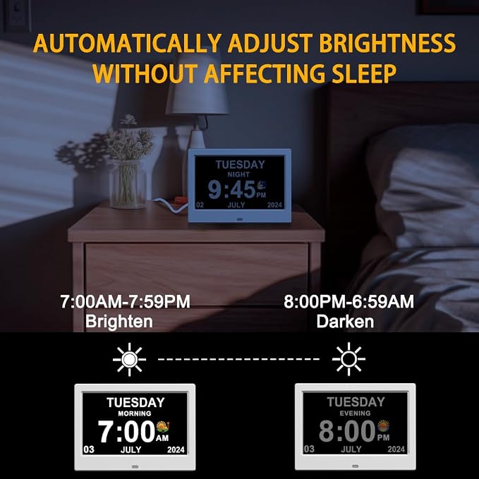 2026 Digital Clock Plug-in (No Battery), Power Outage Memory,DST Display Time, Date, Month, and Year Large-Font Clock for the Elderly