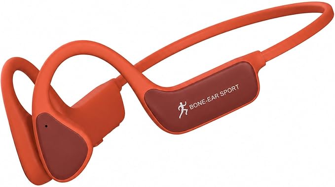 Bone Conduction Headphones, Bluetooth 5.4 Open-Ear Wireless Sports Earphones with Mic, 12H Playtime, IPX6 Sweatproof Premium Headset for Running, Cycling, Workouts (Orange)
