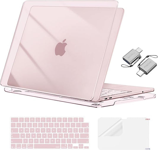 MOSISO Crack-Resistant Cover Compatible with MacBook Neo Case 13 inch 2026 Release Model A3404 with A18 Pro Chip, Protective Hard Shell&Keyboard Cover&Screen Film&Type C, Crystal Blush