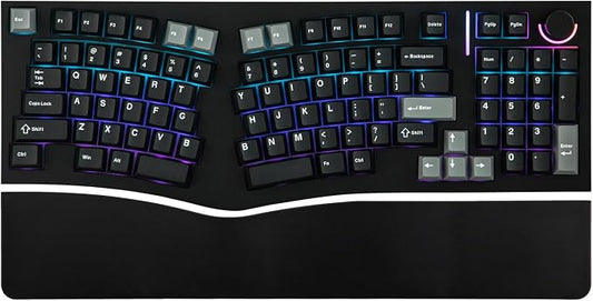 MechLands Feker Alice98 Ergonomic 98 Keys Custom Mechanical Keyboard, VIA Programmable, USB-C Wired Gaming Keyboard, Hot Swappable, 5 Layer Paddings, Control Knob, NKRO, RGB for Win/Mac (Black)