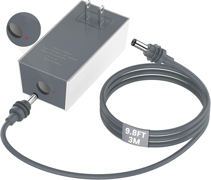 Starlink Mini Power Supply & Accessories, 60W Replacement AC Adapter 30V 2.0A Portable Power Supply with LED Indicator, Includes 9.8FT DC Cable for Starlink Mini Dish