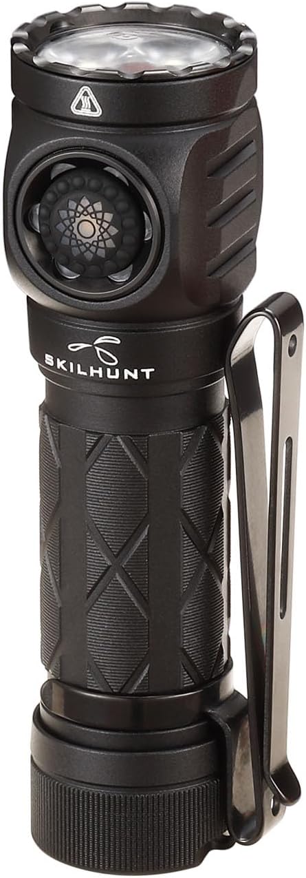 SKILHUNT EC150 USB-C Rechargeable Pocket Flashlight, High CRI,Compact Mini LED Torch for Everyday Use, Durable EDC Light (Black, Neutral White 519A High CRI)