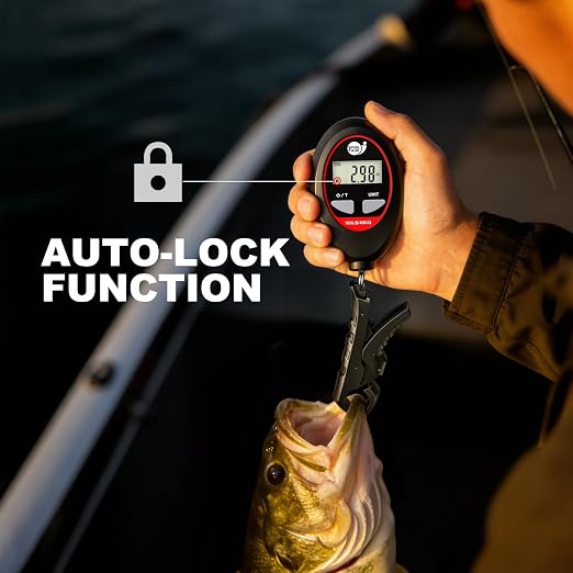 SNAIL TRAIL 100 lbs Digital Fishing Weight Scale & 4.6'' Fish Lip Gripper, LCD Display, Multi-Unit (LB, KG, LB:OZ), Portable Electric Tournament Bass Weigher for Anglers