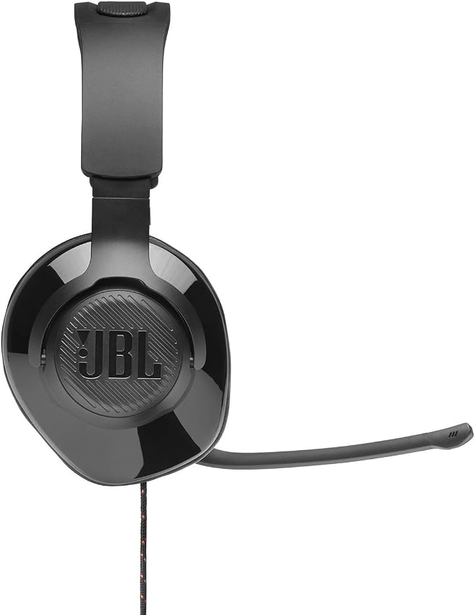 JBL Quantum 200 - Wired over-ear gaming headset with Voice focus directional flip-up mic and memory foam ear cushions (Black)