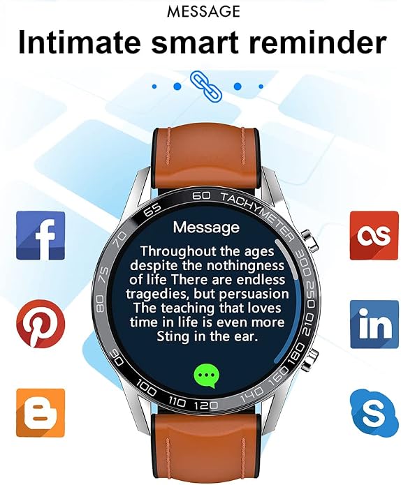 Men Smart Watch for Android iOS, Bluetooth Calls Voice Chat with Heart Rate/Sleep Monitor Fitness Tracker, 1.3" Full Touch Screen IP67 Waterproof Stainless Steel Activity Tracker for Men