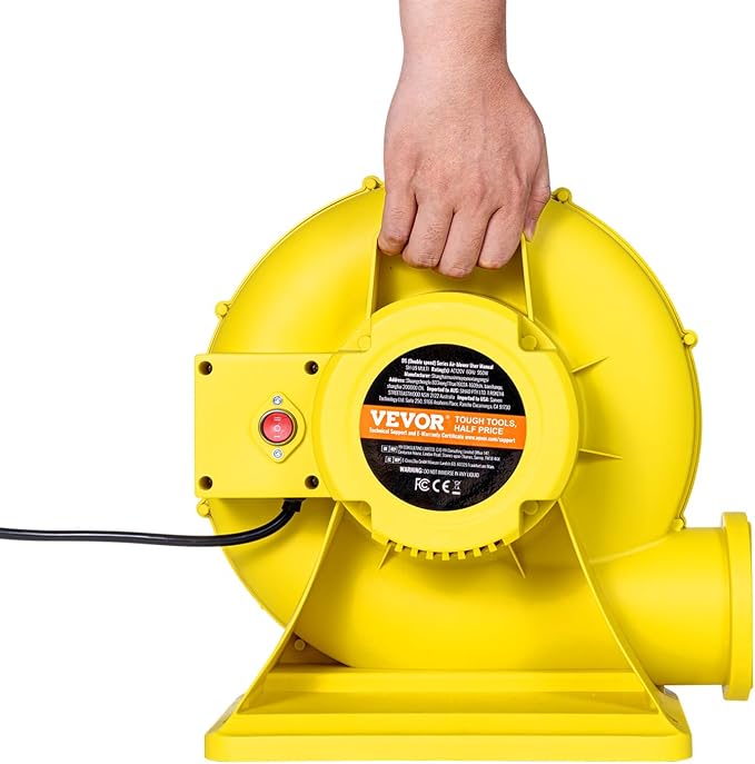 VEVOR Inflatable Blower, Electric Air Blower, Bounce House Blowing Pump, Commercial Corded Fan Pump for Castle Wate Slides Water Slide Bouncy Castle