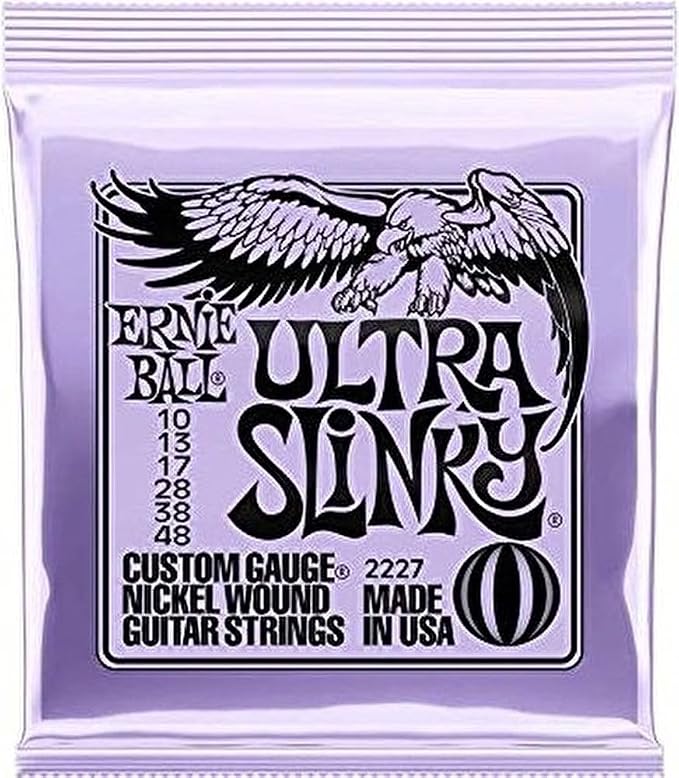 Ernie Ball Ultra Slinky Nickel Wound Electric Guitar Strings, 10-48 Gauge (P02227)