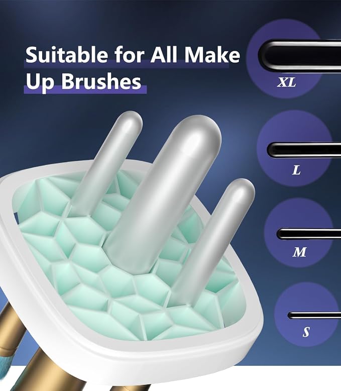 2026 Upgrade Makeup Brush Cleaner Machine【NO.1-12X Cleaning Power】Electric Makeup Brush Cleaner【International Certification - 10000RPM Turbo Motor】Suitable for All Brush Brushes，White