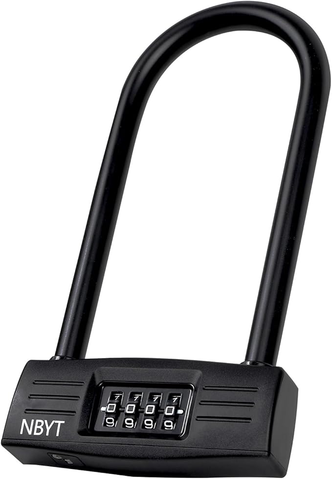 Bike Lock u Lock Combination,Resettable Code,Long Shackle,Heavy Duty Padlock for Bicycle, Scooter,Motorcycles, Metal Fence Gate,Pool Door,Anti Theft.