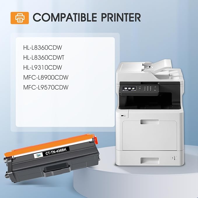 TN436 Toner Cartridge Set MFC-L8900CDW Compatible for Brother TN436 TN 436 TN-436 for Brother MFC L8900CDW HL-L8360CDW HL-L8360CDWT HL-L9310CDW MFC-L9570CDW 8900CDW TN436BK Printer Toner High Yield
