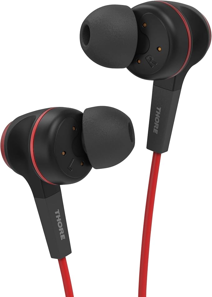 Thore iPhone Earphones (Apple MFi Certified) V120 in Ear Wired Lightning Earbuds (Sweat/Water Resistant) Headphones with Mic/Volume Remote for iPhone 12/13/14 Pro Max - Red