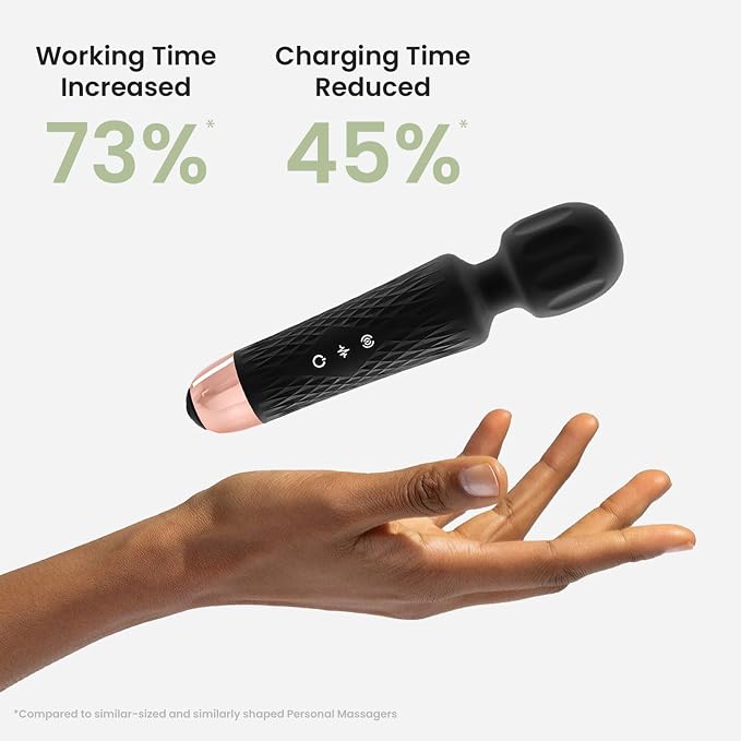 Niclove The Upgraded 3-in-1 Personal Massager – 3H Powerful Vibration, Quiet & Waterproof – 20 Modes 8 Speeds Muscle Therapy Stick for Deep Tissue, Sports Recovery, Cordless & Travel Friendly (Black)