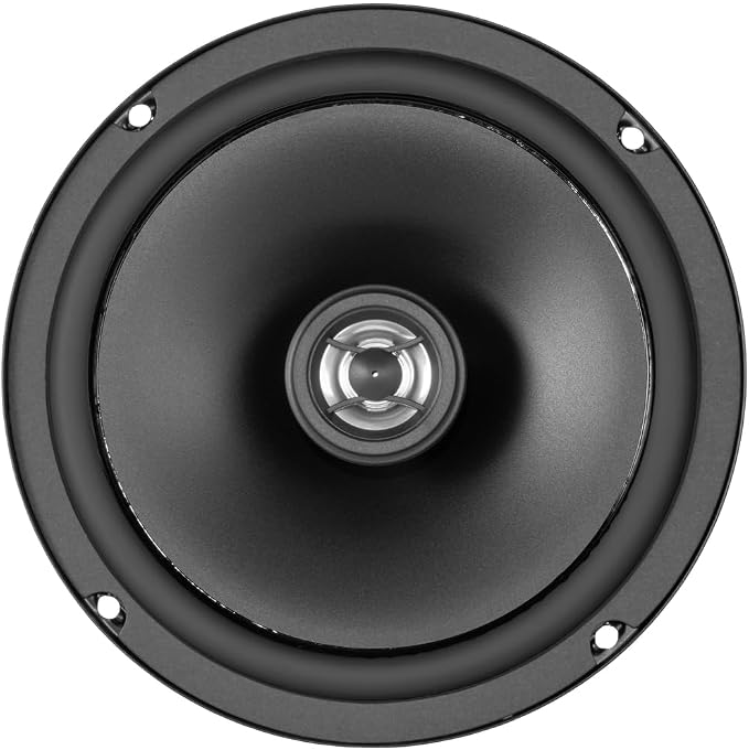 NVX® ESP65 6.5" E-Series 2-Way Coaxial Car Speakers, 360W Peak (120W RMS), 13mm PEI Dome Tweeters, Polypropylene Cone, Rubber Surround, 4 Ohm, Easy Installation for Cars/Trucks (Pair)