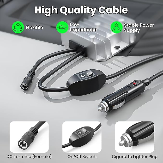 for Starlink Mini 12V Conversion Kit, 12V Power Cable with Cigarette Lighter Plug, 9-20V Step Up 24V 72W Conversion Kit for Truck RV (EL13-C)