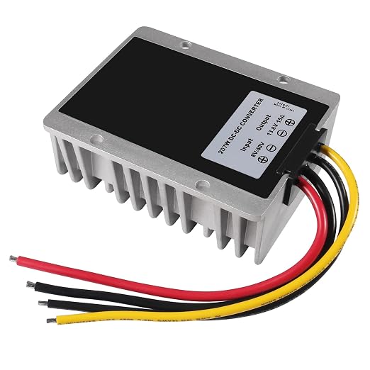 DIANN DC Voltage Reducer Converter DC 8V/40V to 13.8V 15A Automatic Step Down Up Voltage Regulator Power Converter Waterproof Module Transformer for Golf Cart Club Car