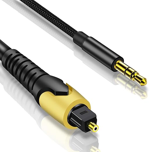 192KHz DAC Optical to 3.5mm Converter,Optical Audio Cable to AUX Cable Adapter,Digital to Analog Audio Converter for HDTV DVD Set-top Boxes (Unidirectional from O-ptical to A UX Only) Aux Cable - 3FT
