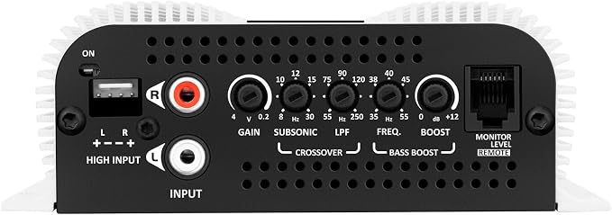 Taramps Bass 400 2 Ohms Monoblock Amplifier 400 Watts Rms 1 Channel 14.4VDC Out Power Full Range, Great for Sub/Bass - Rca/High Level Input, Car Audio