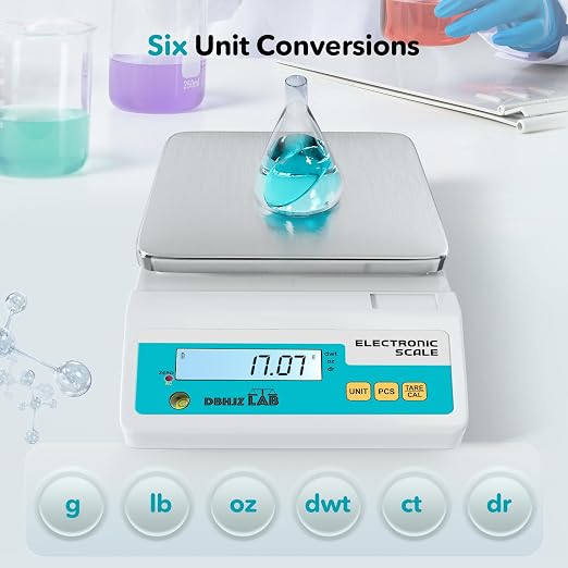 Lab Scale 3000g x 0.01g High Precision Electronic Analytical Balance g/lb/oz/dw/ct/dr Laboratory Scientific Scale with Calibration Weight Dual Power Supply Jewelry Scale