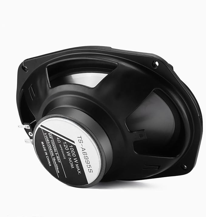 6 x 9 5-Way Car Coaxial Audio Speakers (Pair), 1000W Peak 4 Ohm Vehicle Coaxial Speaker W/PEI Dome Tweeters, Universal Car Stereo Speaker, Coaxial Tweeter Speaker Replacement