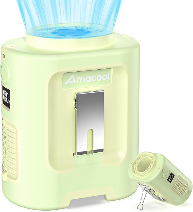 AMACOOL Mini Portable Waist Fan Clip on, Birthday Gifts for Mother Mom Her Girl, 13000RPM Rapid-Cooling Personal Neck Fans, Wearable Shirt Belt Fan for Women Men Outdoor Work Jobsite Travel Camping
