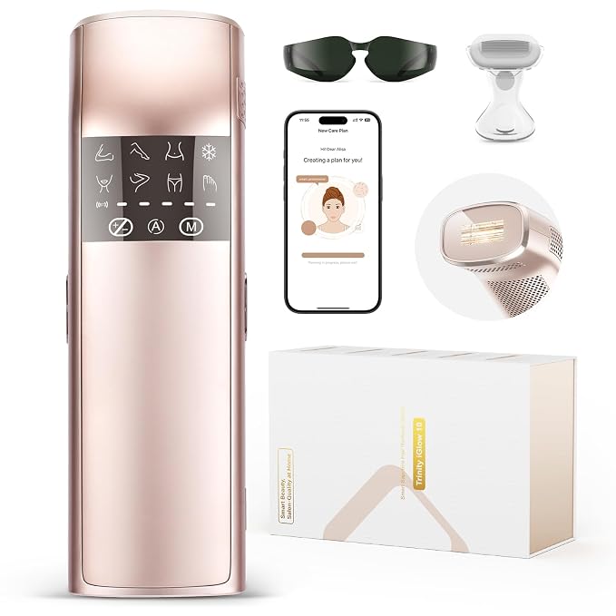 IPL Laser Hair Removal for Women and Men, 37°F Ice Cooling & Auto Flashing, Safe Skin Sensor for Nearly Painless, Hair Removal Device At-Home Use for Coarse Hair, Face, Body, Bikini, Holiday Gifts