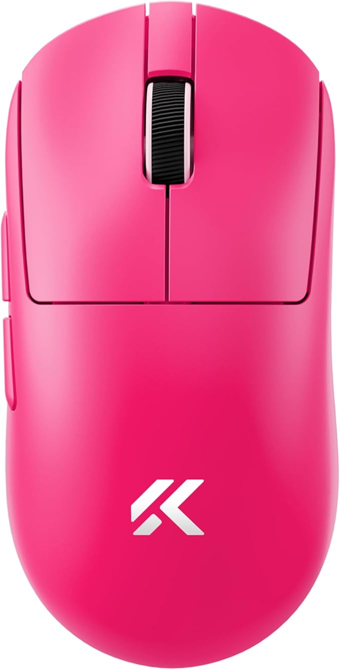 MCHOSE A7 V2 Ultra Wireless Gaming Mouse, 59g Ultra-Lightweight with PAW3950TI Custom Sensor to 42K DPI, Wired/Wireless Dual 8K Polling Rate, 130 Hour Battery Life & Tri-Mode Connectivity - Rose Red