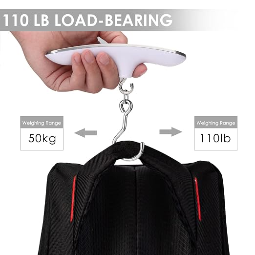 Digital Archery Bow Scale, 110lb Luggage Scale with Peak & Hold Mode, Portable Digital Scale with Backlit LCD, g/oz/kg/lb Conversion for Recurve & Compound Bow, Luggage Weighing