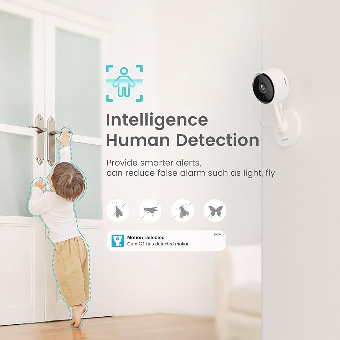 litokam Indoor Cameras for Home Security with Night Vision, Pet Camera with Phone App, WiFi Home Security Camara, Baby Monitor Compatible with Alexa, Motion Detection, 2-Way Audio, 4 Pack, 4MP