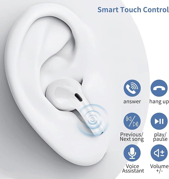Wireless Earbuds,Bluetooth Headphones,Noise Cancelling Air Buds Pods,3D Ear pods 4,in-Ear Ear Buds with Deep Bass Earphones Sport Headsets,USB-C Charging Case,for Android/Samsung/Apple iPhone
