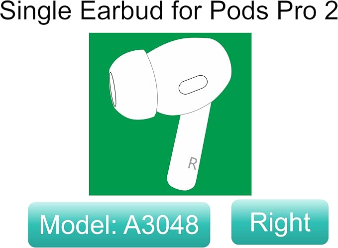 Meenova OEM Right Earbuds Replacement for Pods Pro (2nd Generation) A3047, A3048, A3049, Genuine Single Right Ear Side Only, Compatible with Original Air Pro 2 A2968 Charging Case