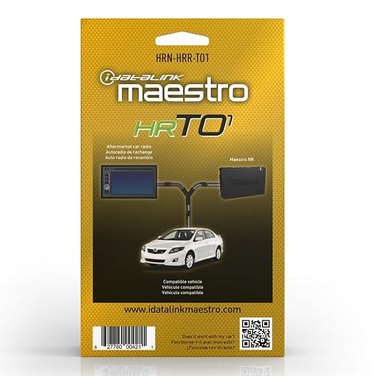 Idatalink Maestro HRN-HRR-TO1 T-Harness for Select Toyota & Scion Vehicles 2005-19, replace the factory radio while retaining steering wheel controls & use of amp (ADS-MRR or ADS-MRR2 module required)