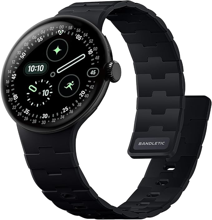 Bandletic Magnetic Silicone Bands Compatible with Google Pixel Watch 4/3 45mm Band for Women and Men, Rugged Soft Sport Strap Replacement Wristband