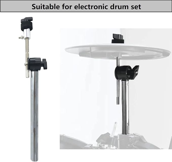 Electronic Drum Cymbal Mount Holder Metal Straight Cymbal Mounting Arm Percussion Electronic Cymbal Pad Boom Arm Compatible with Roland Electronic Drum Set Accessories