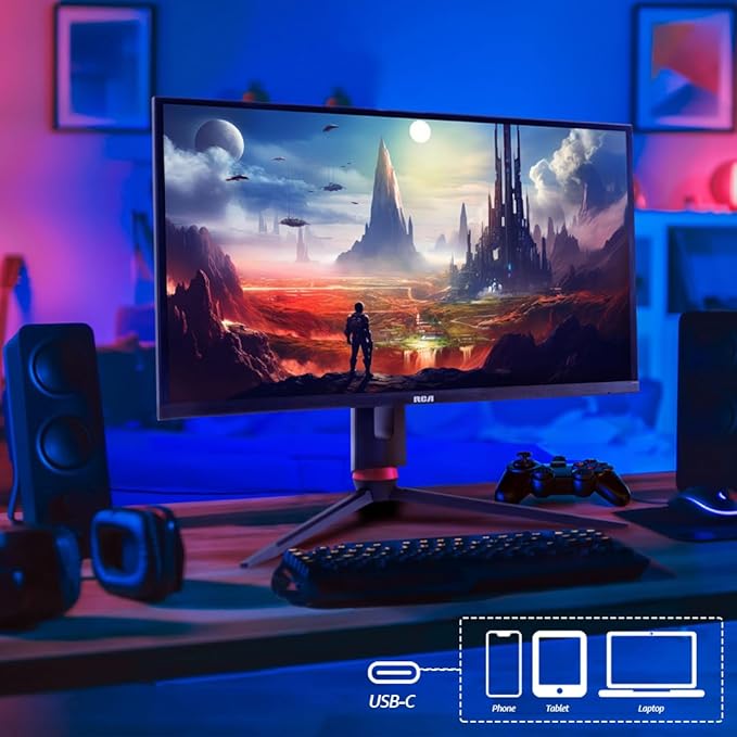 RCA 27" Evolution Premium QHD Gaming Monitor | 240Hz, 2560 x 1440p Computer Monitor with Adaptive Refresh Technology & 1ms Response, HDR10, RGB Backlighting & Adjustable Stand | M27PG135F
