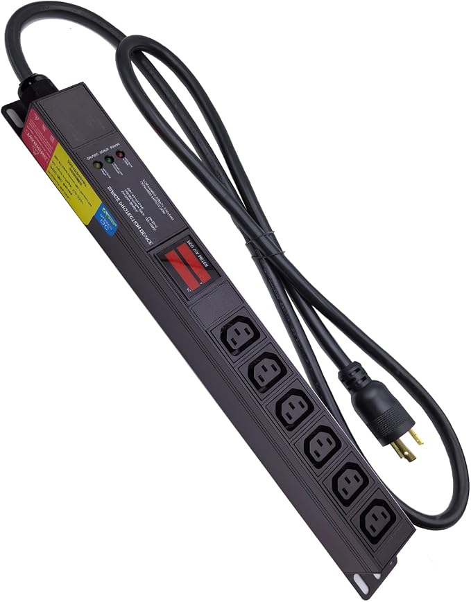Meter SPD Function with L6-30p Plug C13 30A 240V 6 Way PDU for Internet Data Centre (FJ-NZEU-4Y7C)