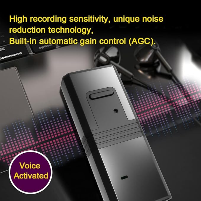 Kingneed Q9 Magnetic Voice Recorder Voice Activated, no Need Connect with PC, Download & Play on The Mobile Phone, APP for Andriod & iOS, Audio Recorder for Meeting, Interview, car