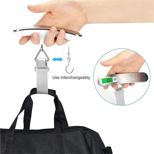 Luggage Weight Scale, 1pcs Portable Scale Digital LCD Display 110lb/50kg Electronic Luggage Hanging Suitcase Travel Weighs Baggage Bag Weight Balance,for Travel(Scale B)