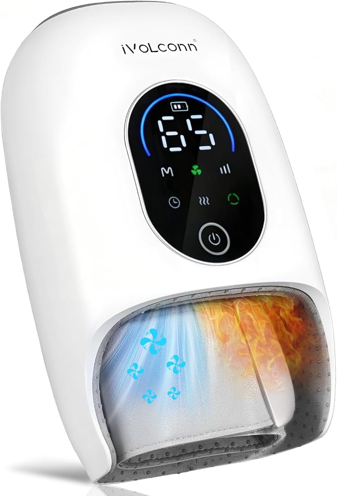 Hand Massager with Heat and Compression and Cooling, Electric Hand Massager for Arthritis and Carpal Tunnel Relief, Cordless Wrist Palm Finger Hand Massage, Fathers Day Dad Gifts for Men