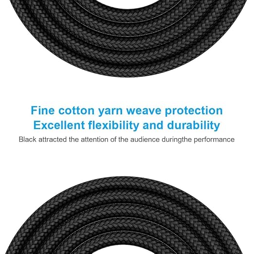 New Bee Guitar Cable 20 ft Electric Instrument Cable Bass AMP Cord 1/4 Straight to Straight for Electric Guitar, Bass Guitar, Electric Mandolin, Pro Audio (Straight Angle)