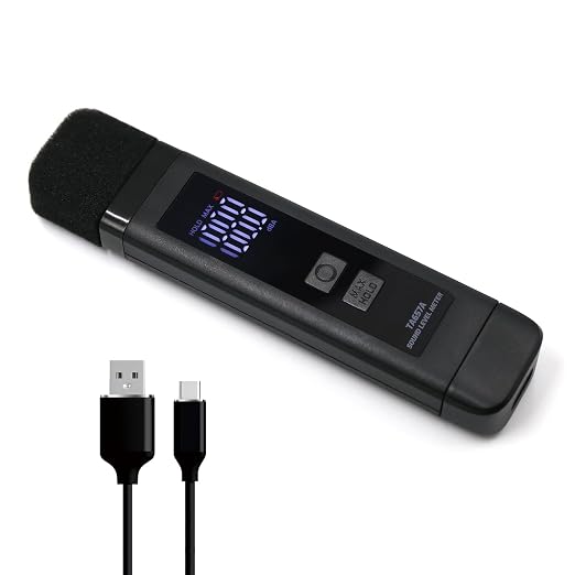 Digital Decibel Meter Sound Level Meter with LCD Display Decibel/MAX/Data Hold and Battery Indicator, 30~130dBA Pocket SPL Meter Sound Noise Monitor Rechargeable for Noisy Neighbors Factory Home
