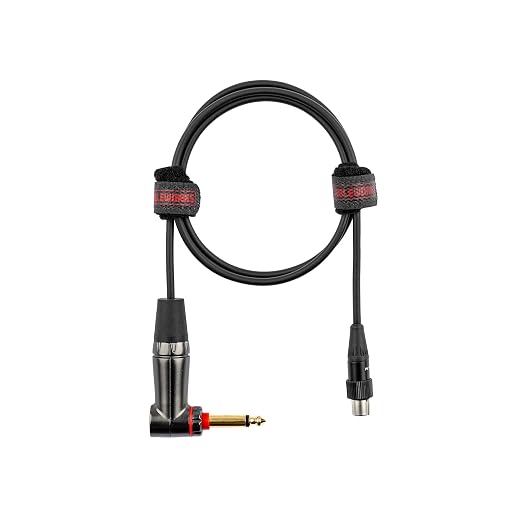 Cableworks by Gator Cases Headliner Series 3-Foot Right Angle 1/4" with Quiet Switch to TA4F Instrument Cable for Wireless Bodypack Transmitter, (GCWH-TA4F-3RAQT)
