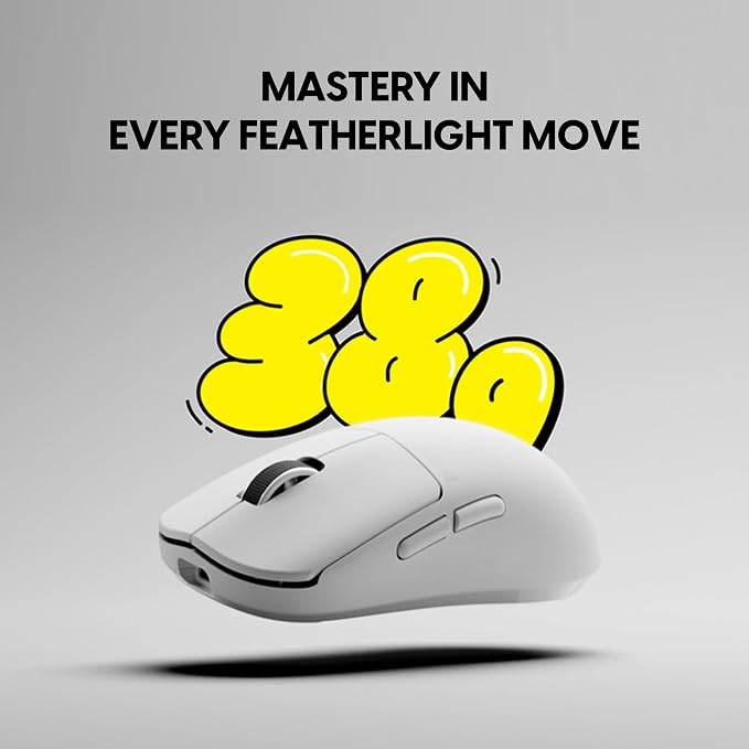 Pulsar Gaming Gears X2N Crazylight Wireless Gaming Mouse, Ultra Lightweight 1.34 oz (38g), Optical Switch, 32000 DPI, 750 IPS, XS-1 Sensor, 8k Compatible (Mini, Uyuni White)